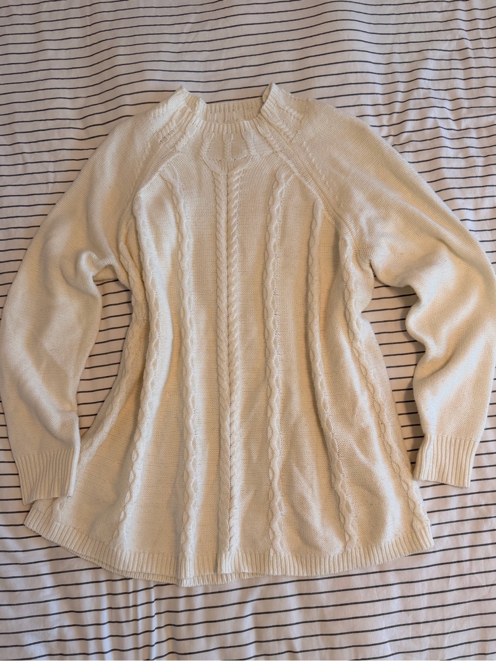 Elle Cream Cable-Knit Cowl Neck Sweater